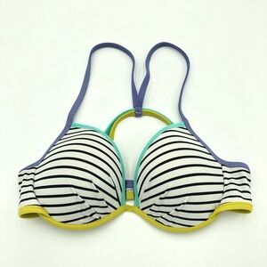 Victoria’s Secret Striped Push Up Racer Back Bikini Set Size 34D/M